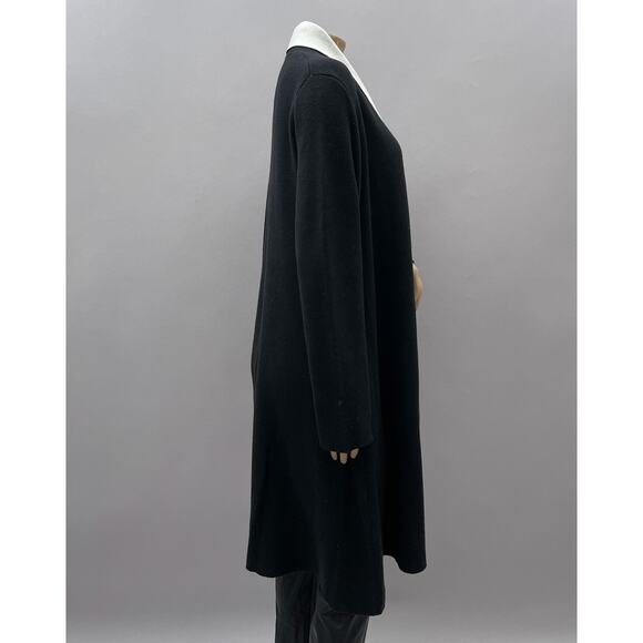 Maxsport Two Tone Open Front Duster Cardigan Sweater Black Women's Size Medium - Picture 6 of 10